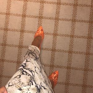 Sorella- Clear orange pump heel